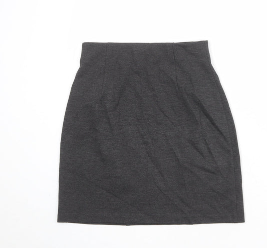 Marks and Spencer Womens Grey Viscose A-Line Skirt Size 8