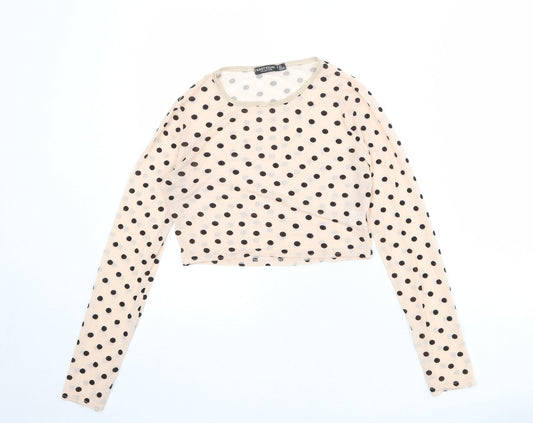 Womens UK Size 8 Nasty Gal Pink Cropped T-Shirt