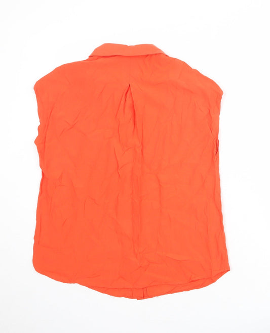 Womens UK Size 6 Mango Orange Basic Button-Up