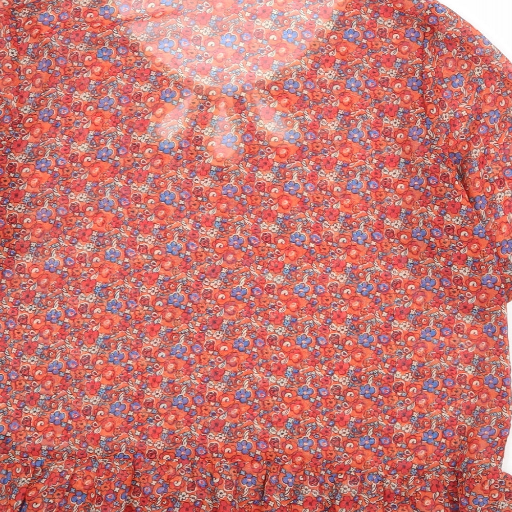 Womens UK Size 14 NEXT Red Basic T-Shirt