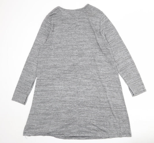 Gap Womens Grey Striped Polyester Jumper Dress Size XL Round Neck Pullover