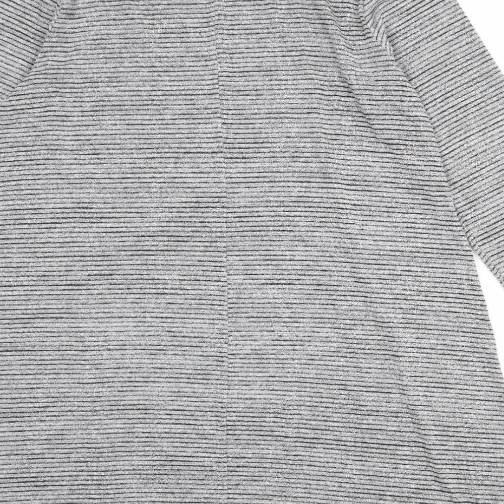 Gap Womens Grey Striped Polyester Jumper Dress Size XL Round Neck Pullover