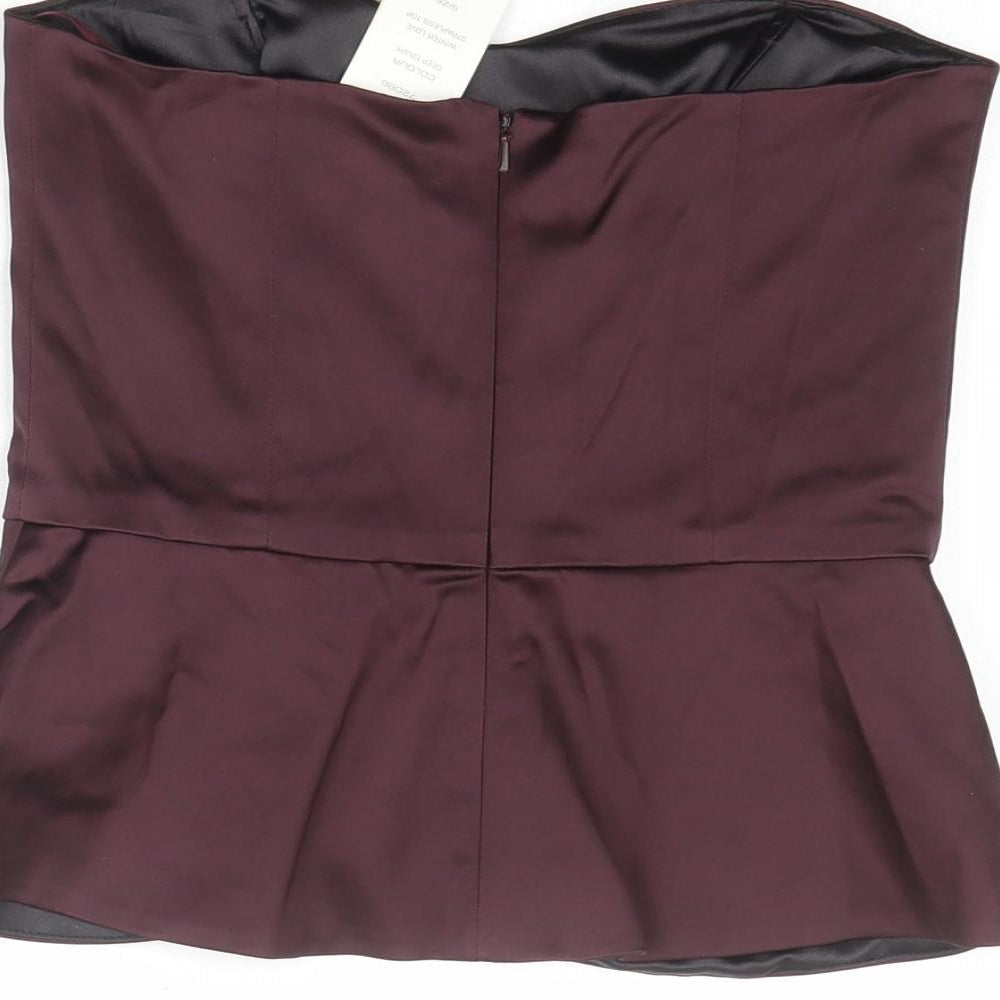 French Connection Womens Purple Viscose Cropped Tank Size 8 Sweetheart