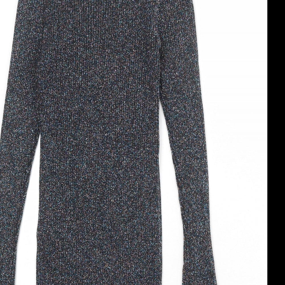 Autograph Womens Black Round Neck Viscose Pullover Jumper Size 10