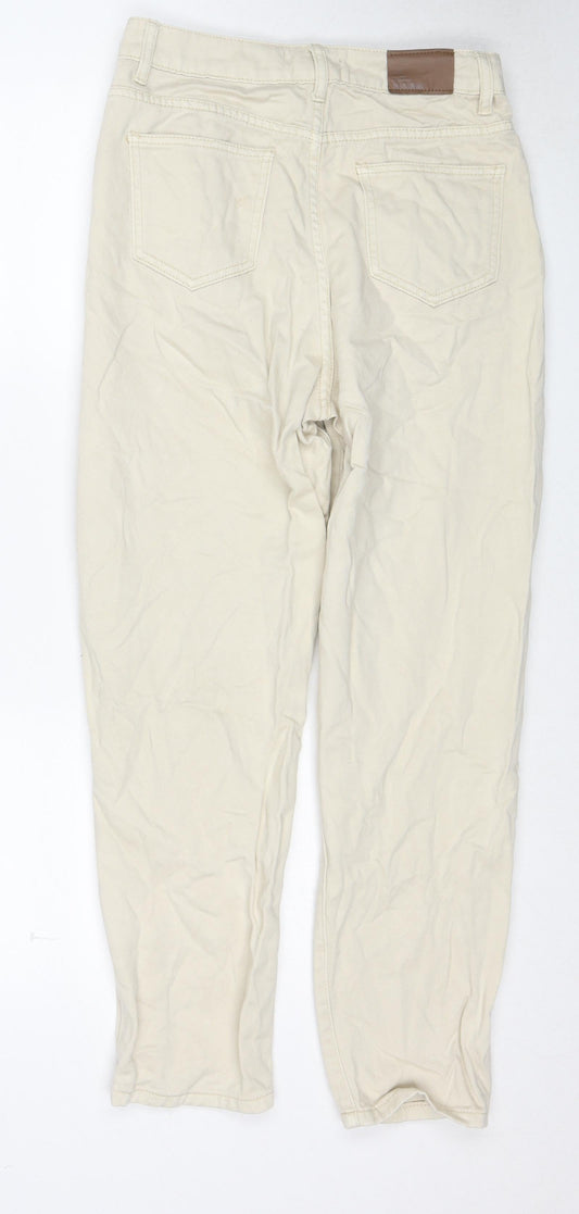 Missguided Womens Beige Cotton Mom Jeans Size 10 Regular Zip