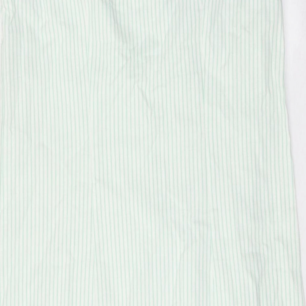 Bonmarché Womens Green Striped Cotton Tank Dress Size 10 V-Neck Pullover