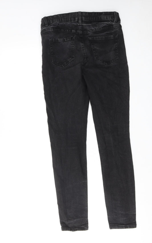 New Look Womens Black Cotton Skinny Jeans Size 10 Regular Zip