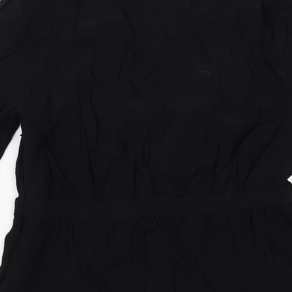 Womens UK Size 10 Topshop Black Basic Blouse