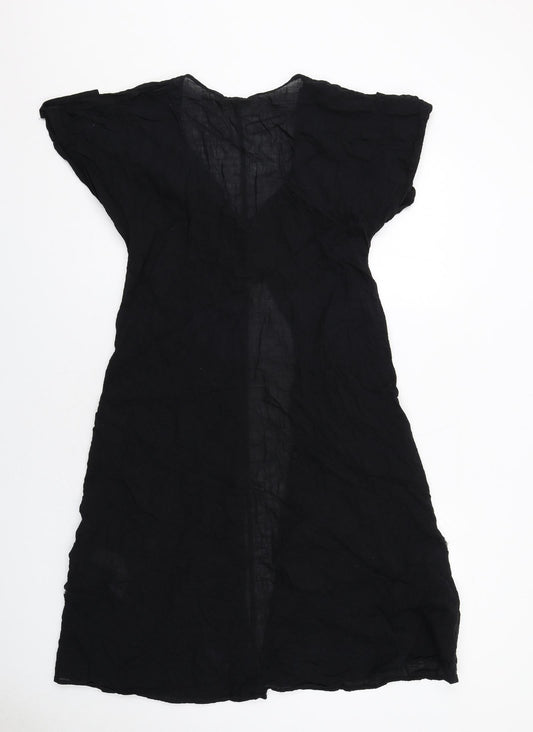 Womens UK Size XS Zara Black Tunic Blouse