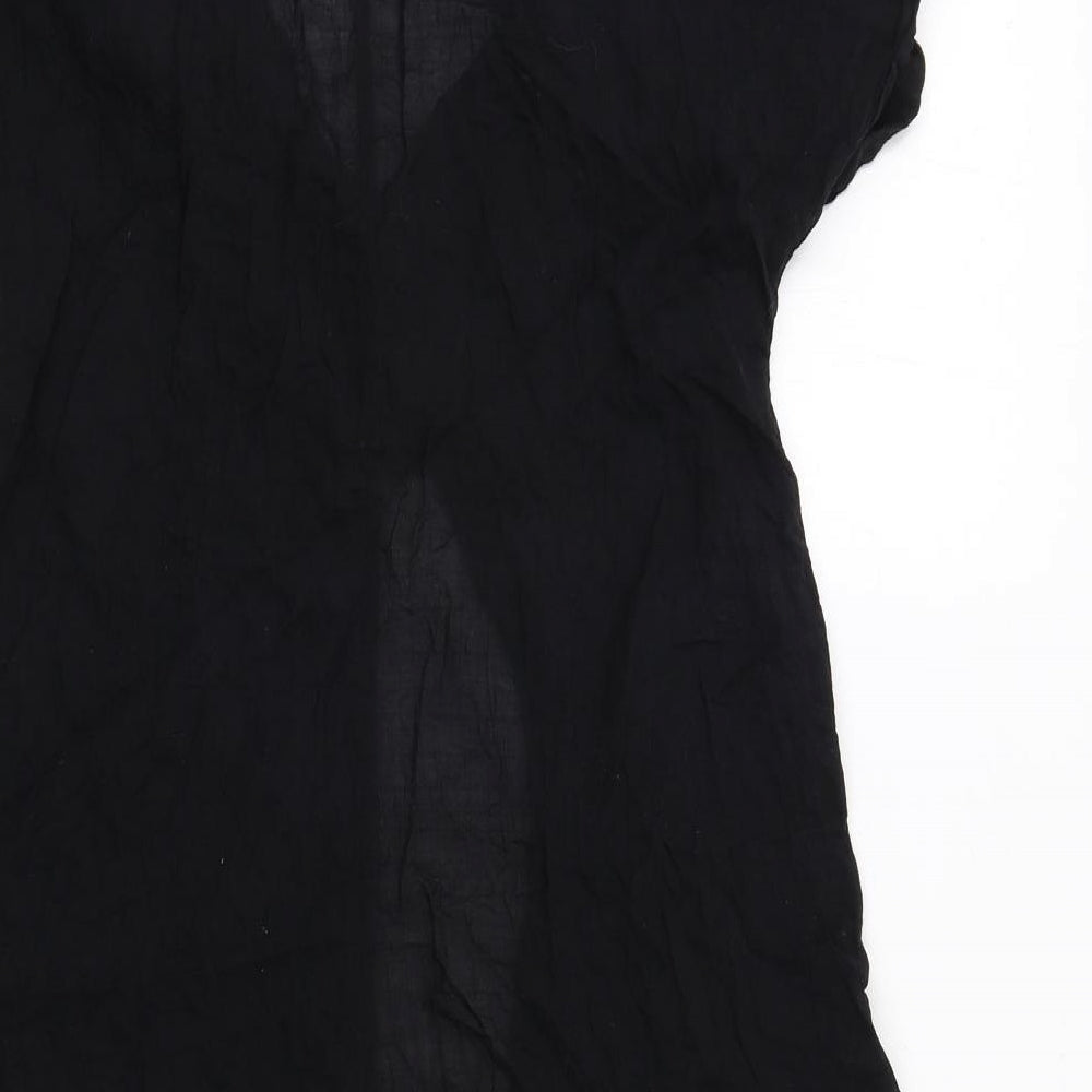 Womens UK Size XS Zara Black Tunic Blouse