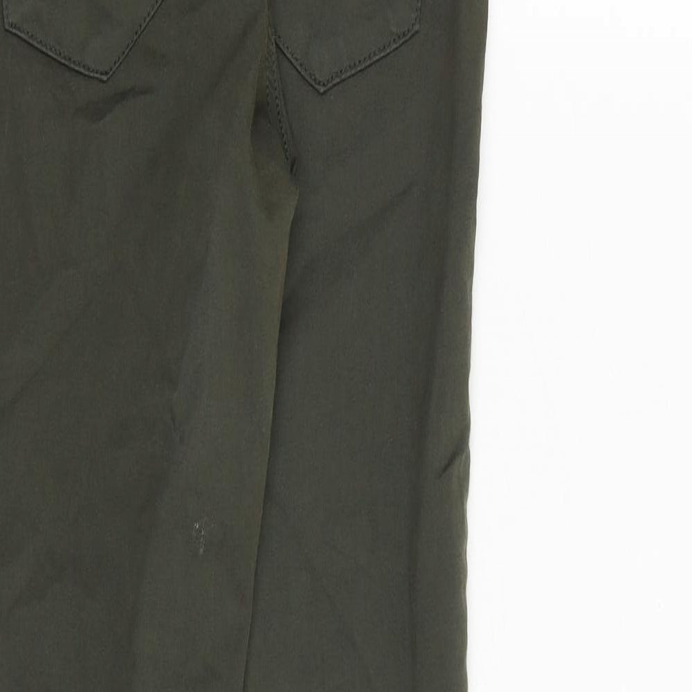 Topshop Womens Green Cotton Skinny Jeans Size 25 in Slim Zip