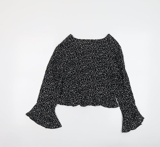 Womens UK Size 8 River Island Black Basic Blouse