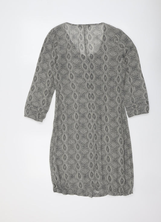 Sandwich Womens Grey Geometric Polyester A-Line Size 6 Scoop Neck Pullover