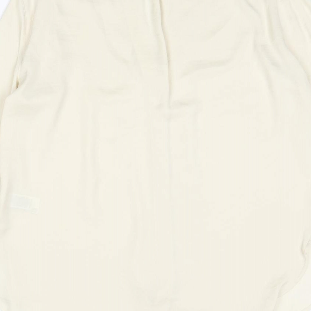 Marks and Spencer Womens Ivory Polyester Basic Blouse Size 8 V-Neck