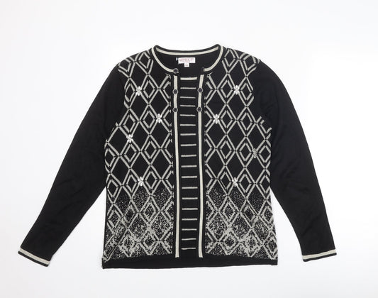 Womens UK Size M Reflect Black Pullover Jumper