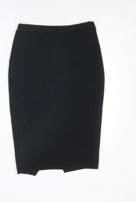 New Look Womens Black Polyester Straight & Pencil Skirt Size 8