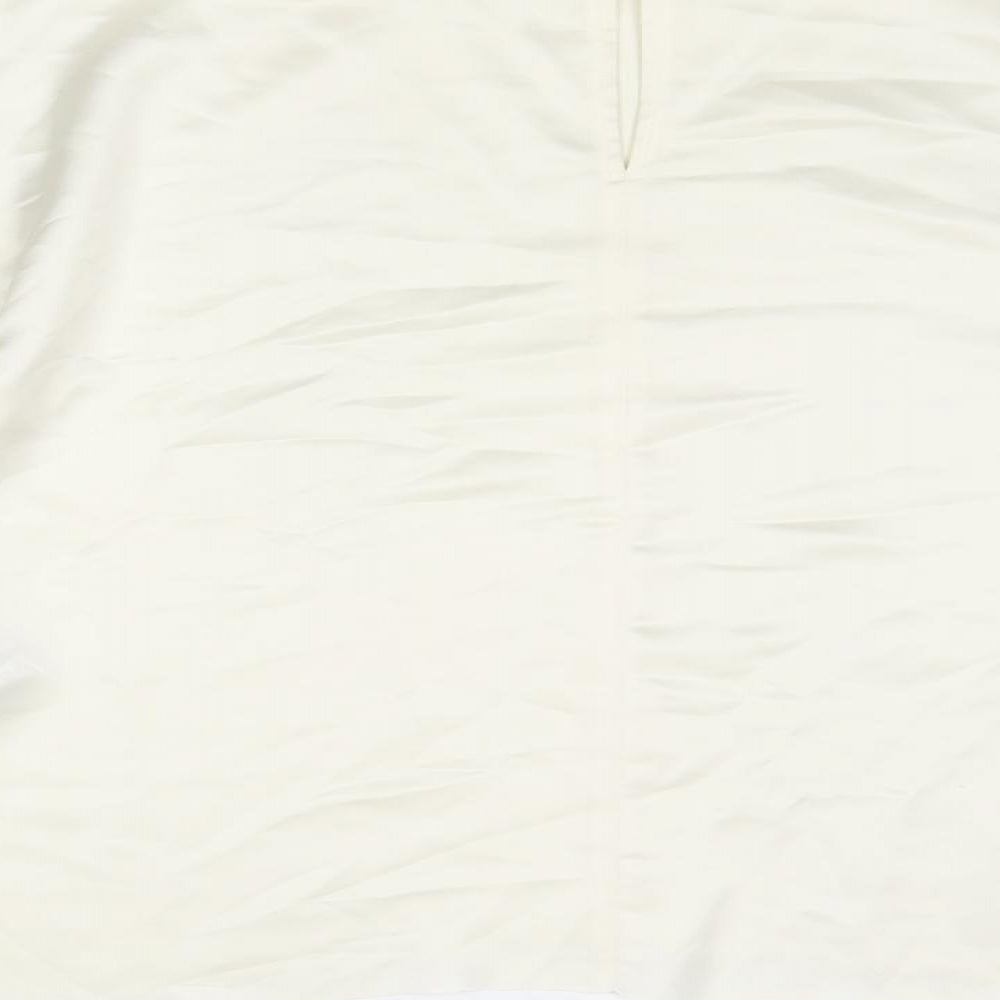 Autograph Womens Ivory Polyester Basic Blouse Size 16 High Neck