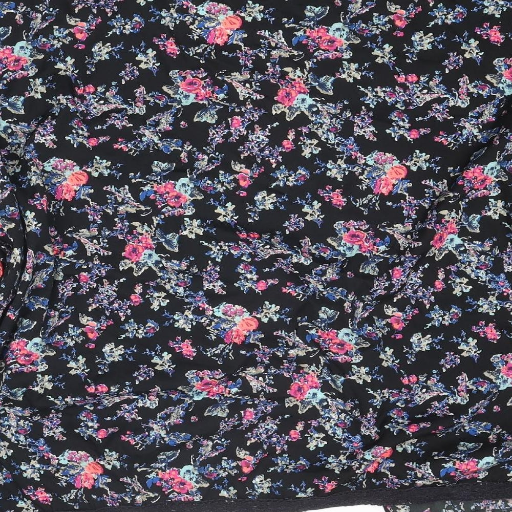 New Look Girls Multicoloured Floral Polyester Kimono Blouse Size S V-Neck - Open