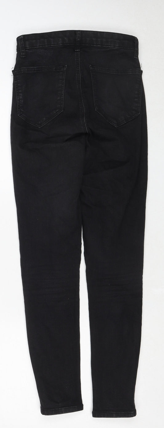 Topshop Womens Black Cotton Skinny Jeans Size 26 in L30 in Regular Zip