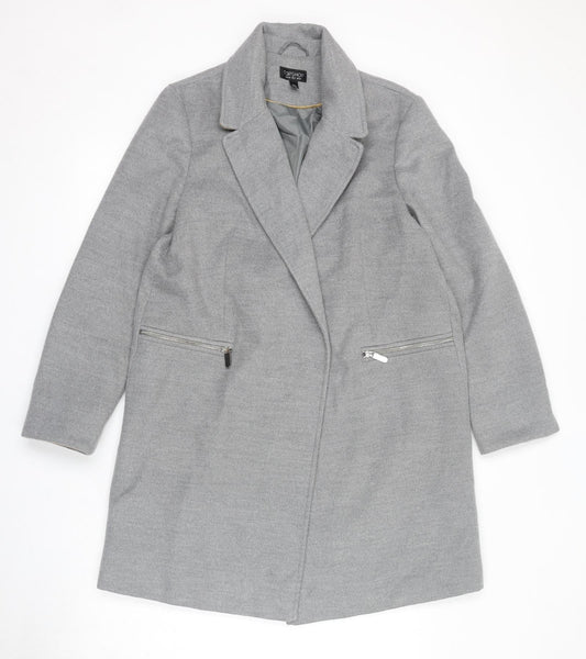 Womens UK Size 12 Topshop Grey Overcoat