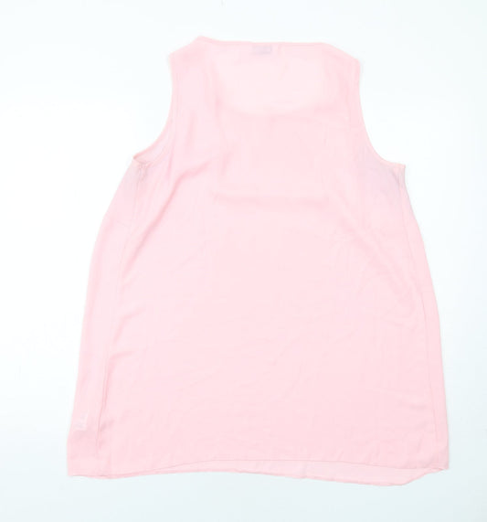 Evans Womens Pink Polyester Basic Tank Size 16 Round Neck