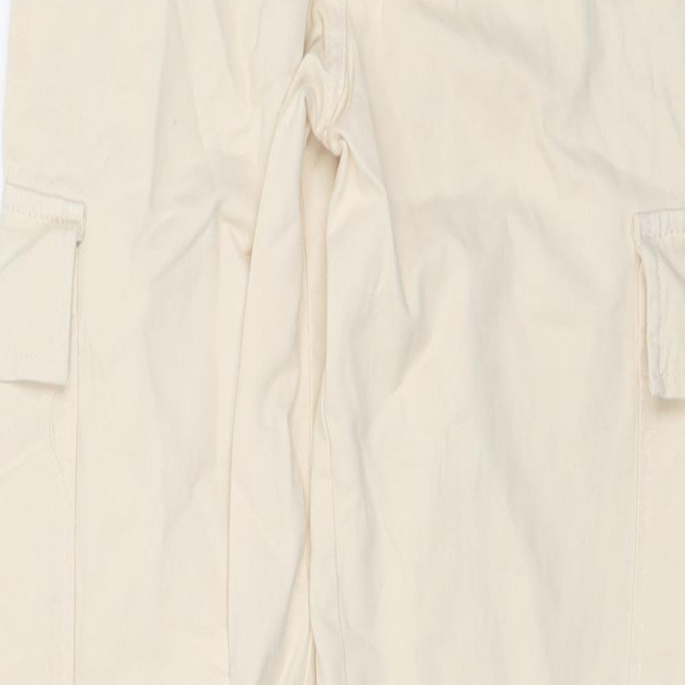 Womens UK Size 4 STR Regular Fit Straight Beige Jeans