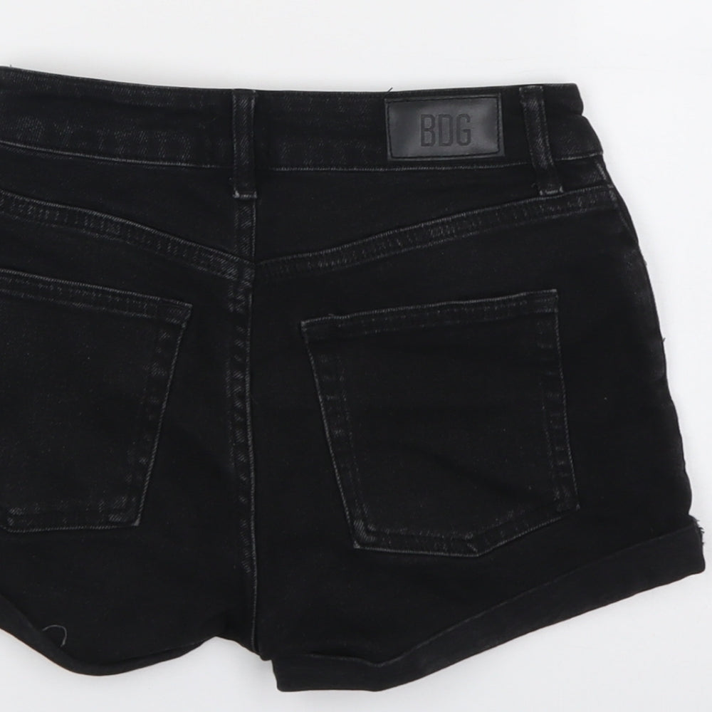 BDG Womens Black Cotton Hot Pants Shorts Size 26 in L3 in Regular Button