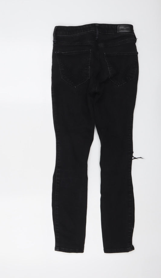 Hollister Womens Black Cotton Skinny Jeans Size 23 in L26 in Regular Button