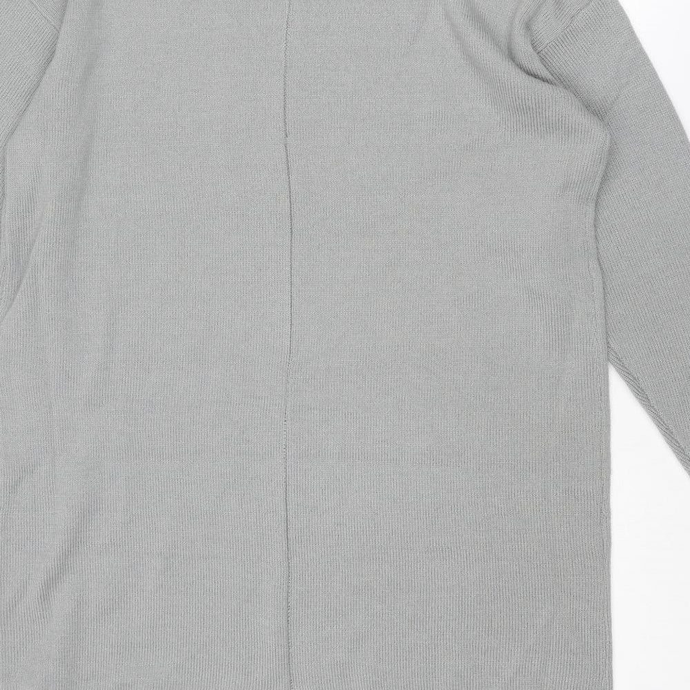 Boohoo Womens Grey Crew Neck Acrylic Pullover Jumper Size S