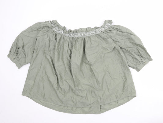 Womens UK Size 10 Marks and Spencer Green Basic Blouse