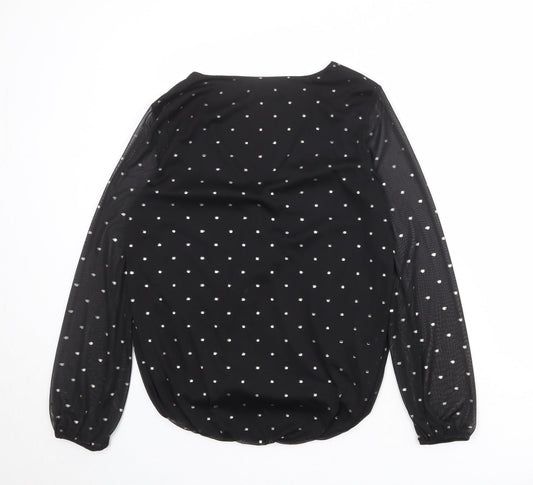 Womens UK Size S Oasis Black Basic Blouse