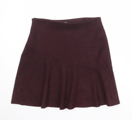 NEXT Womens Purple Polyester Swing Skirt Size 8 Zip