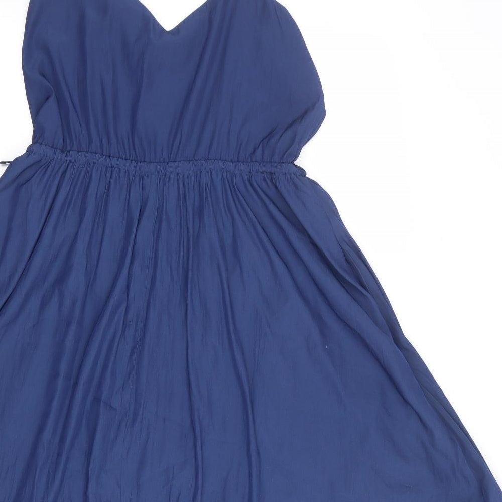 Gap Womens Blue Polyester Slip Dress Size 6 V-Neck Pullover