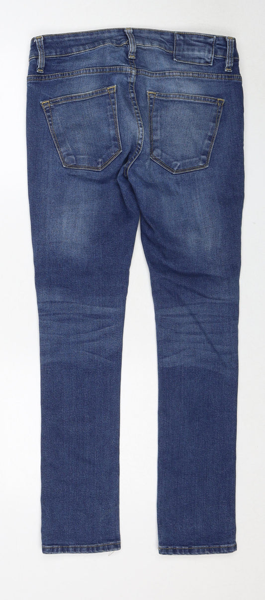 River Island Womens Blue Cotton Skinny Jeans Size 30 L30 in Regular Zip