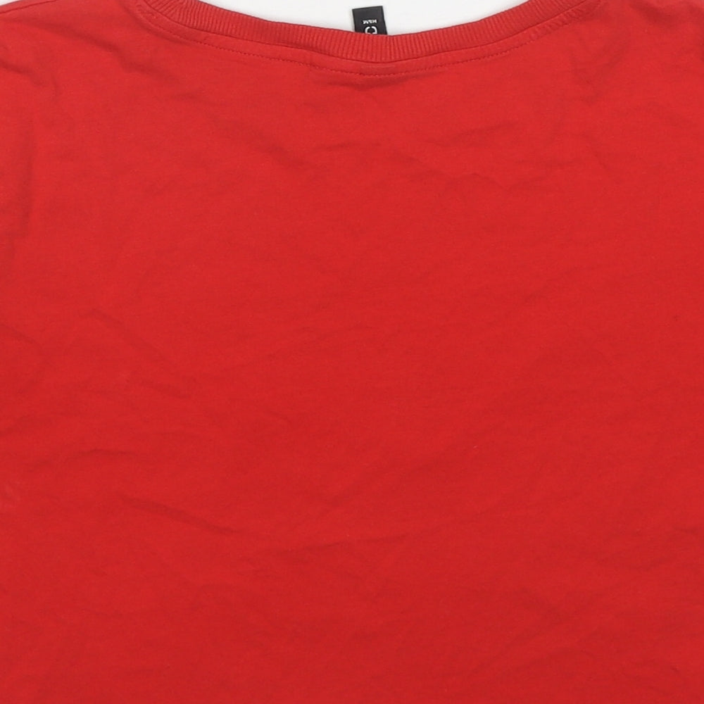 Womens UK Size L H&M Red Basic T-Shirt