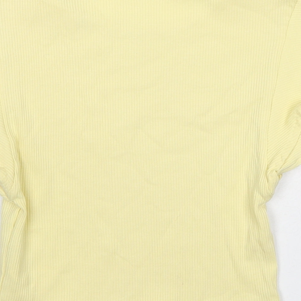 Womens UK Size S Zara Yellow Basic Tank