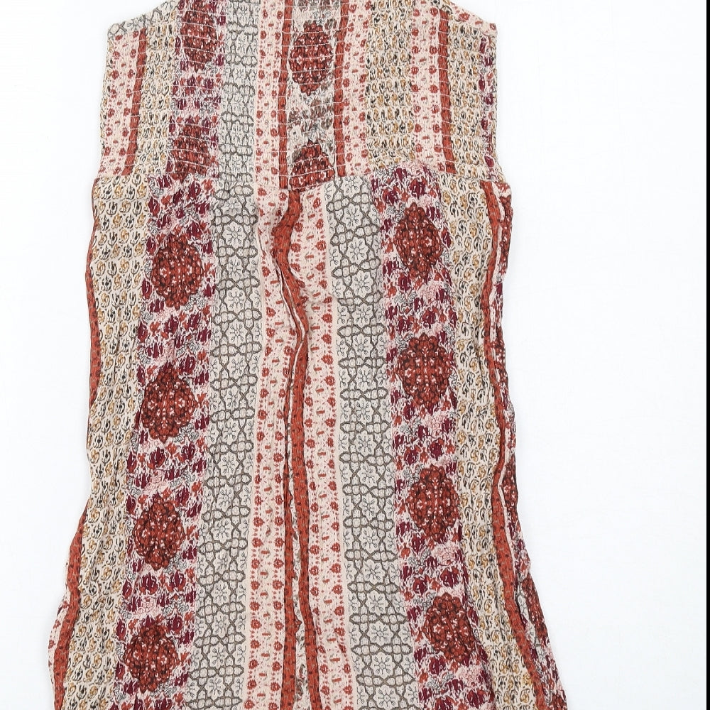 NEXT Womens Multicoloured Geometric Viscose Playsuit One-Piece Size 10 Pullover