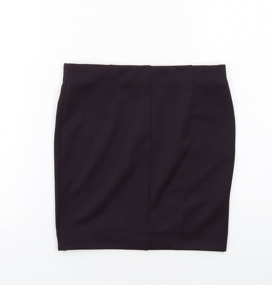 H&M Womens Purple Polyester A-Line Skirt Size 6