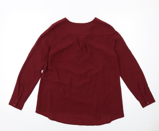 Womens UK Size 4 H&M Red Basic Blouse