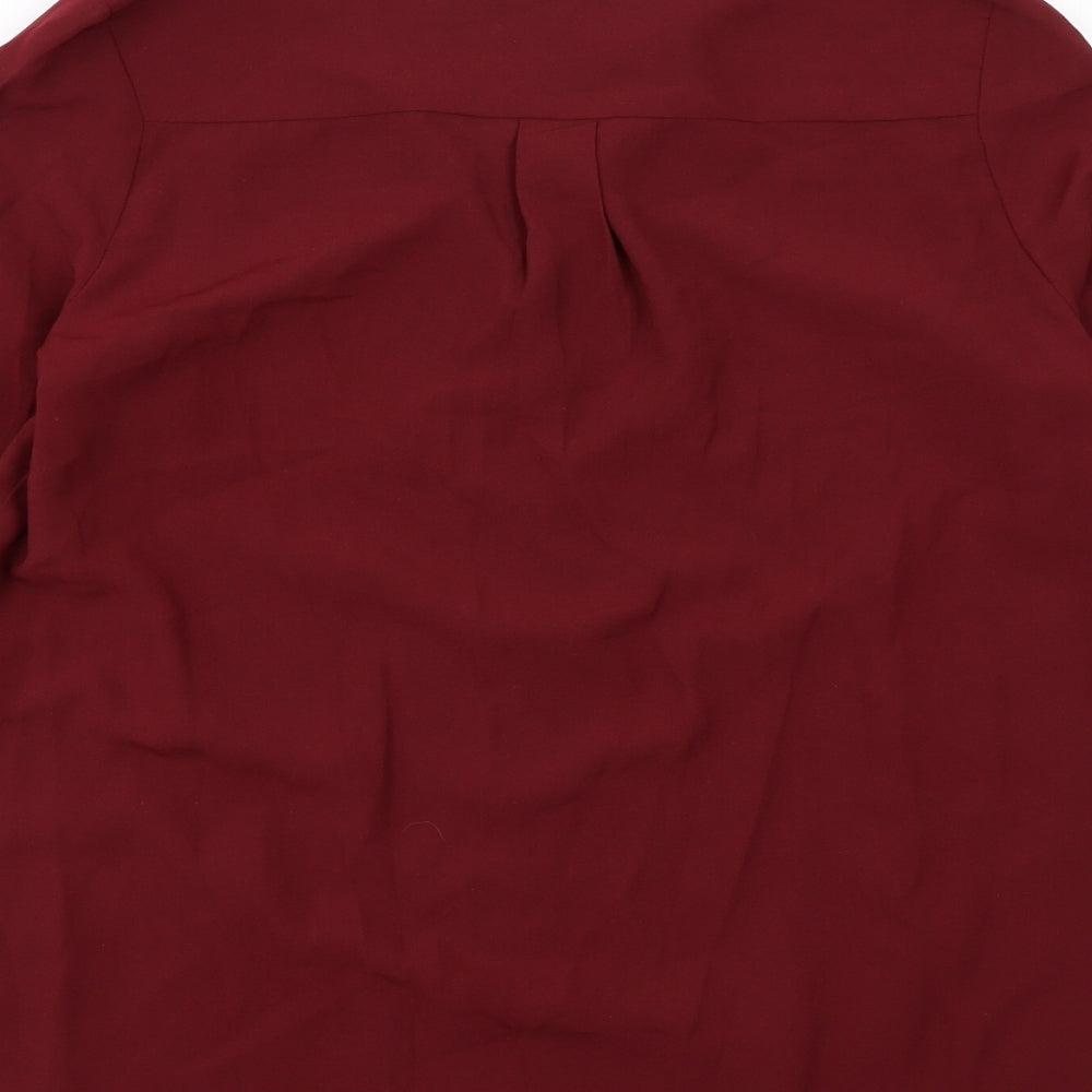 Womens UK Size 4 H&M Red Basic Blouse