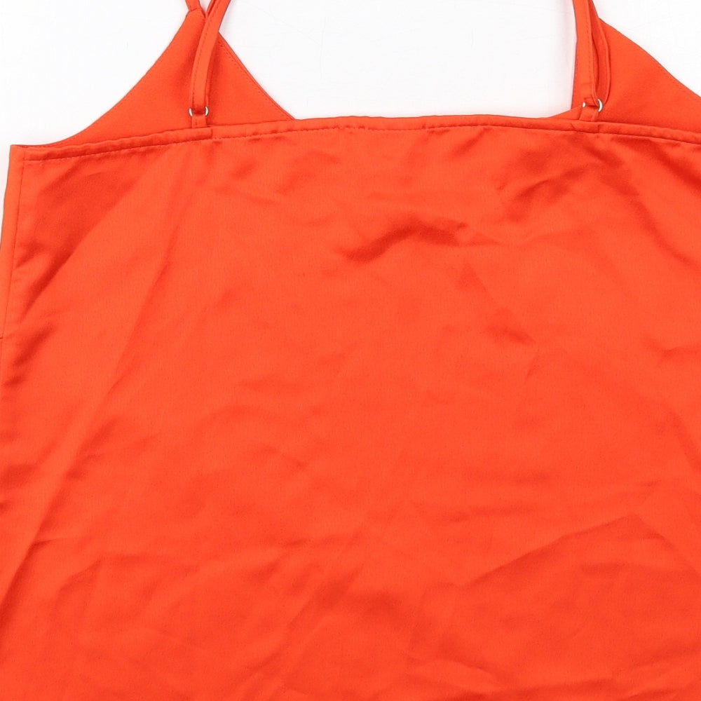 Womens UK Size 8 River Island Orange Basic Tank