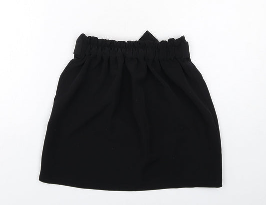 Pull&Bear Womens Black Polyester A-Line Skirt Size M