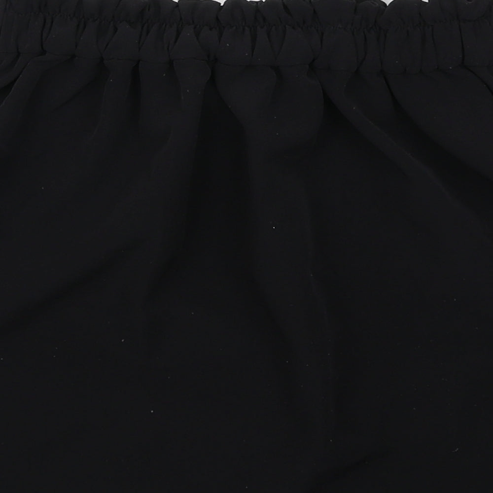 Pull&Bear Womens Black Polyester A-Line Skirt Size M