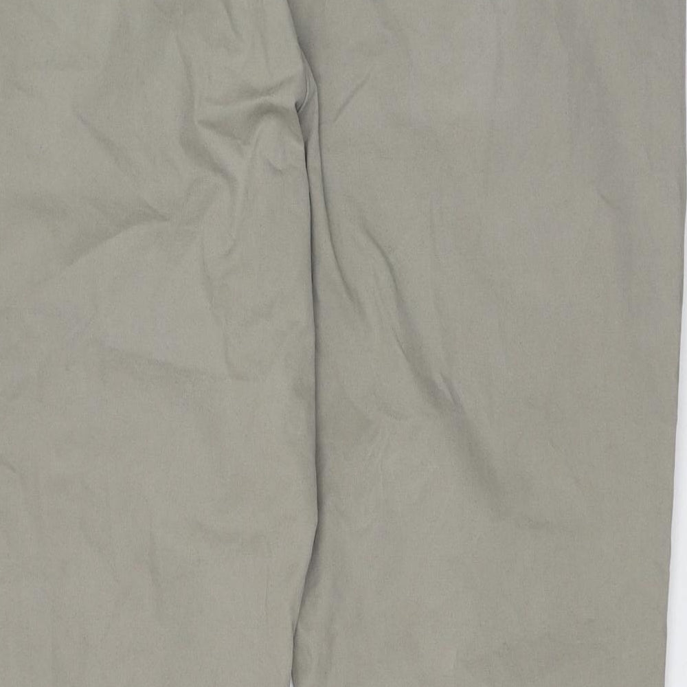 Marks and Spencer Mens Beige Cotton Chino Trousers Size 42 in L24 in Regular Zip