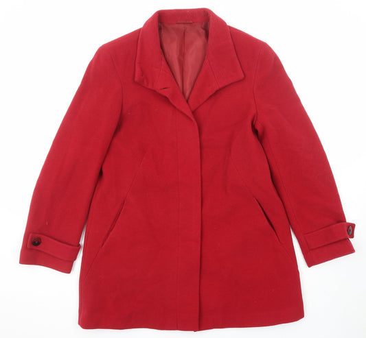 Womens UK Size 14 BHS Red Overcoat
