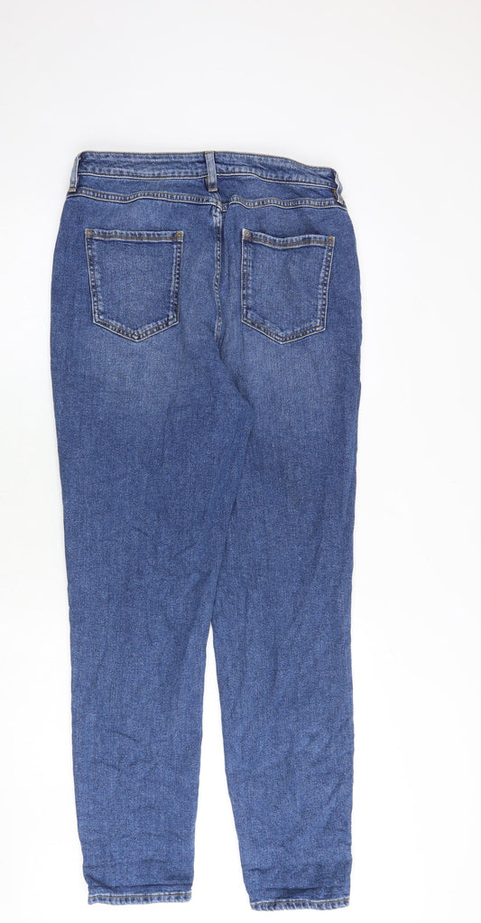 ASOS Womens Blue Cotton Tapered Jeans Size 32 in L32 in Regular Zip
