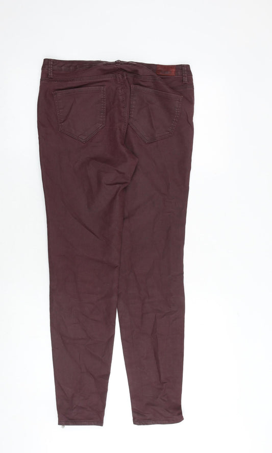 Womens UK Size 12 Zara Regular Fit Red Trousers