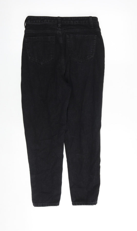 In the Style Womens Black Cotton Mom Jeans Size 8 Regular Zip