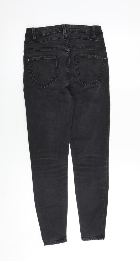 New Look Womens Grey Cotton Skinny Jeans Size 8 Slim Zip