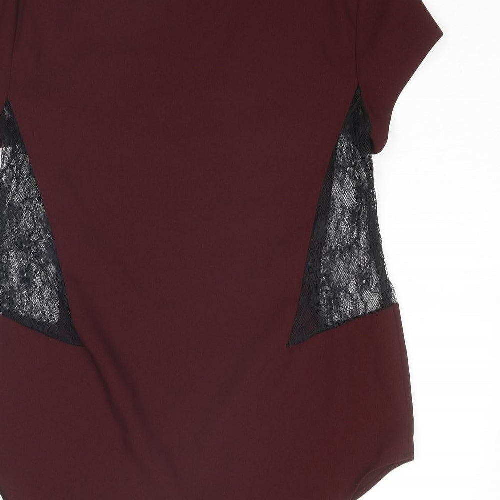 Womens UK Size S Zara Red Basic Blouse